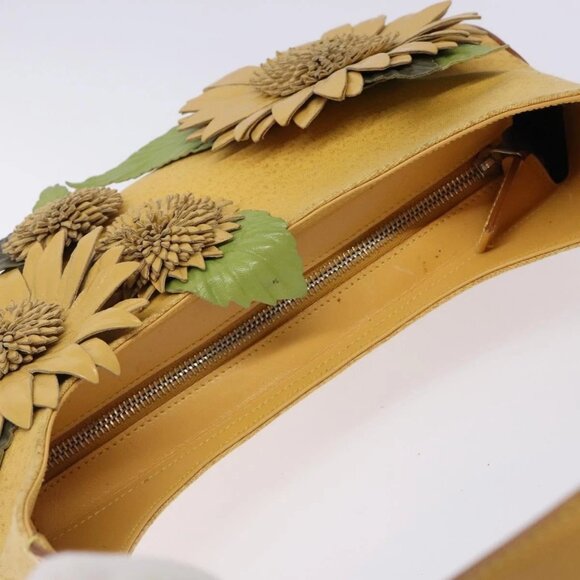 Salvatore Ferragamo Sunflower Shoulder Bag Canvas Yellow Auth 133137 - Picture 7 of 16